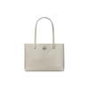 Tory Burch Iconic Double T Logo Leather Tote Bag Women Tote Bags Feather-Gray 152220-020