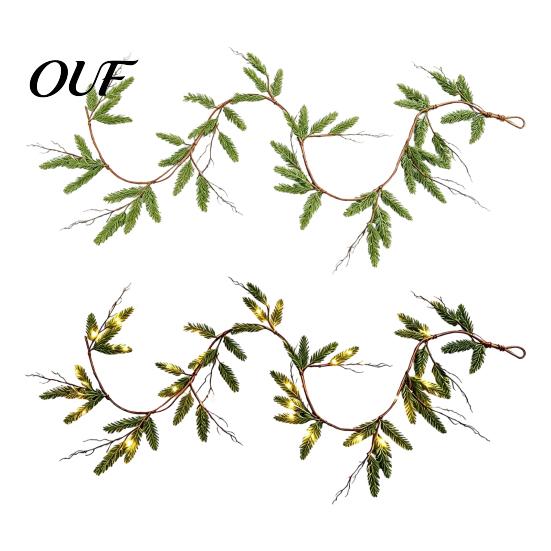 Wall Hanging Ivy Vine Christmas Artificial Pine Garland, Real Touch Norfolk Faux Greenery Winter Table Centerpiece Cypress Garland for Mantel