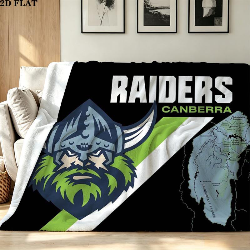 Canberra Raiders Print Flannel Blanket High Quality Warm Comfortable Cover for All Seasons Perfect for Gifts Home Decor