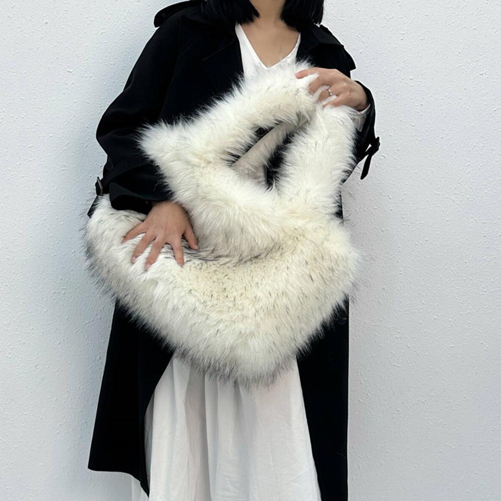 Luxury Faux Mink Fur Bags for Women Handbags Candy Color Plush Tote Fluffy Soft Shoulder Bag Large Capacity Shopper Purses