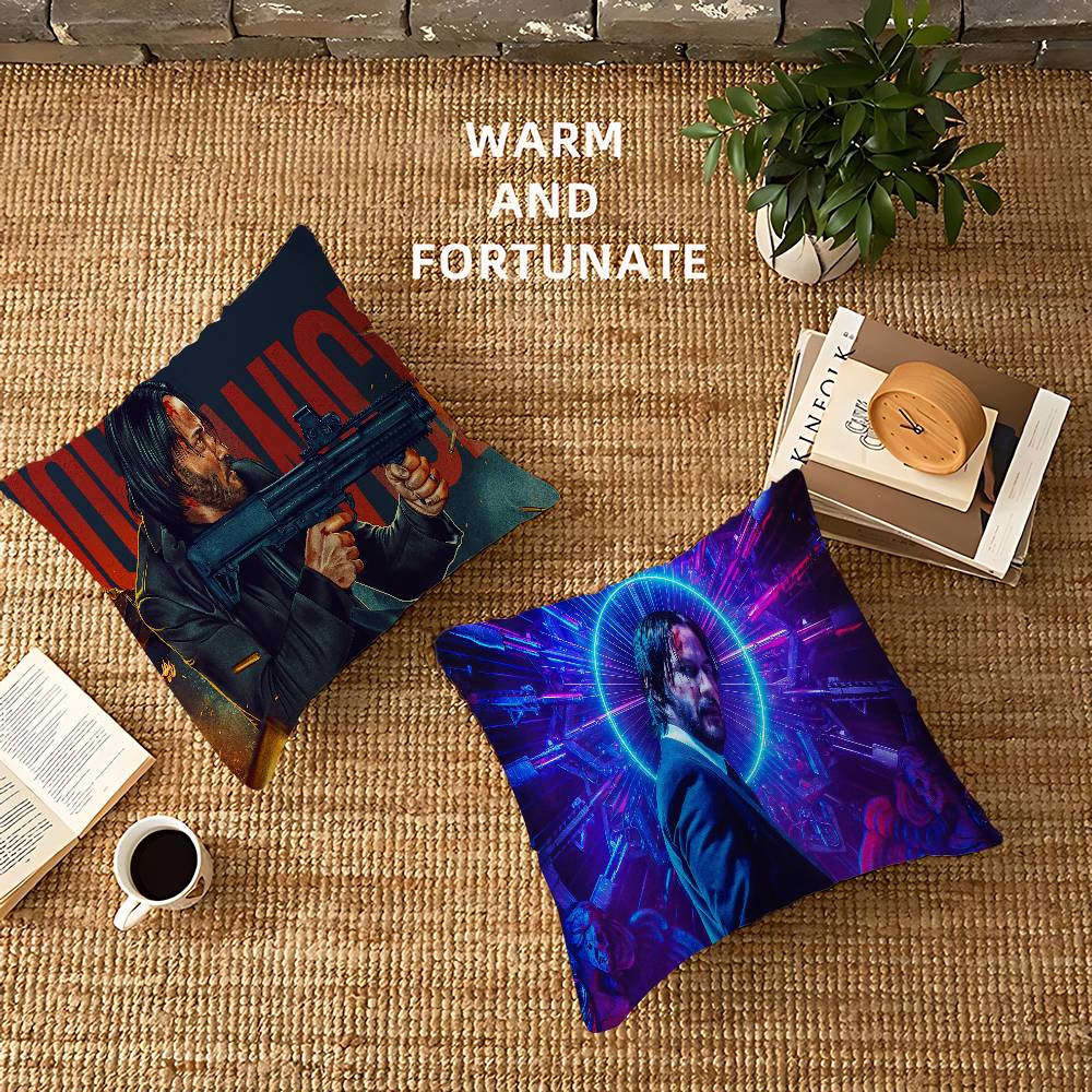 Movie John Wick Cushion Cover Car Throw Pillow Case For Sofa Car Christmas Gift 40X40Cm 45X45Cm