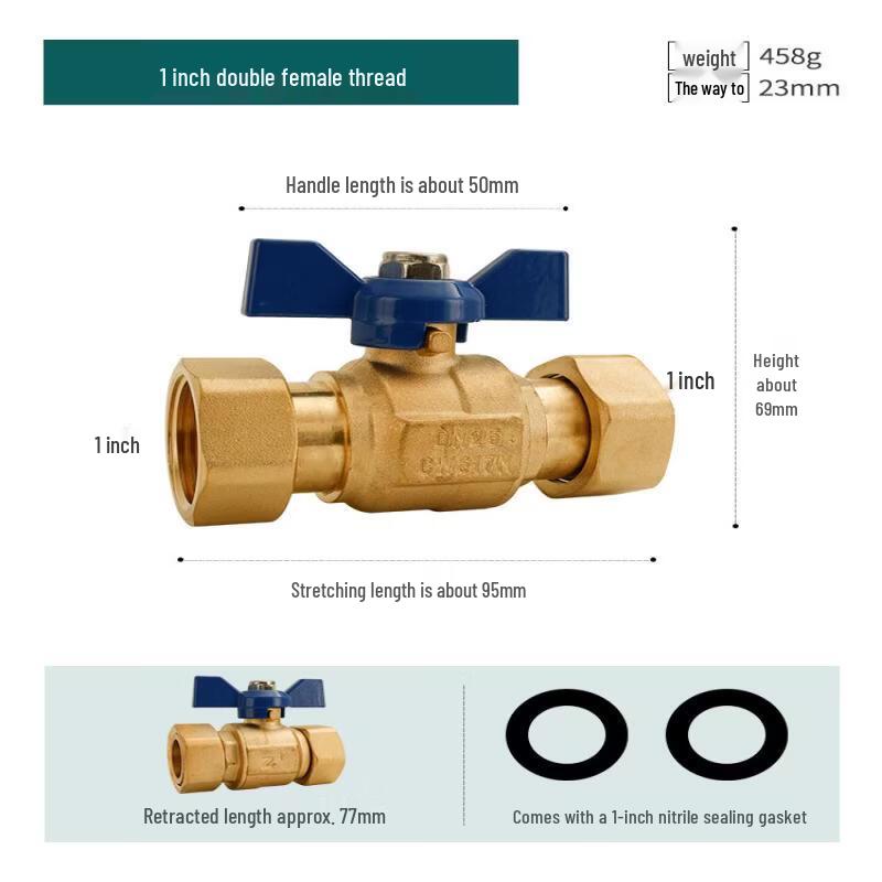 All-Copper Telescopic Union Ball Valve