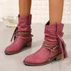 High Quality Winter Women's Boots New Style Retro Sexy Mid-calf Women's Shoes Comfortable Thick Heel Shoes