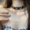 Черная Заклепка Бабочка Готический Панк Ожерелье - Y2K Крутая Цепочка на Ключицу для Горячей Девушки Субкультуры