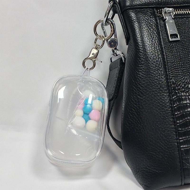 Кукольный дисплей Прозрачный ящик для хранения Мешочек Mystery Box Брелок Сумка Милая кукольная сумка Организация с плюшевым мячом Пылезащитный чехол