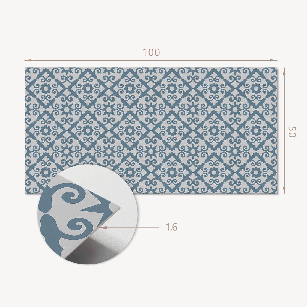 Naklejany Panel Winylowy Do Przedpokoju 100X50 Cm Wzór Z Ornamentami I Kwiatami