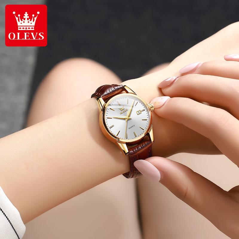 OLEVS Dual Calendar Waterproof Couple Women's Watch - Non-Mechanical