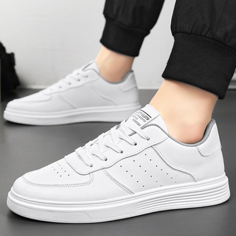 Мужские кроссовки, повседневная спортивная обувь для мужчин, белые теннисные туфли на плоской подошве, легкие кожаные дышащие кроссовки, tenis masculino