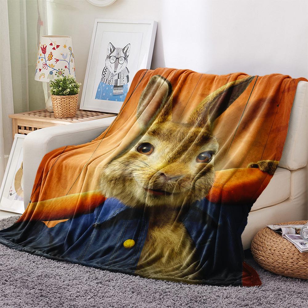 Peter Rabbit2 Flannel Blanket, High quality Comfortable for All Seasons, Home Decor, Warmth and Comfort