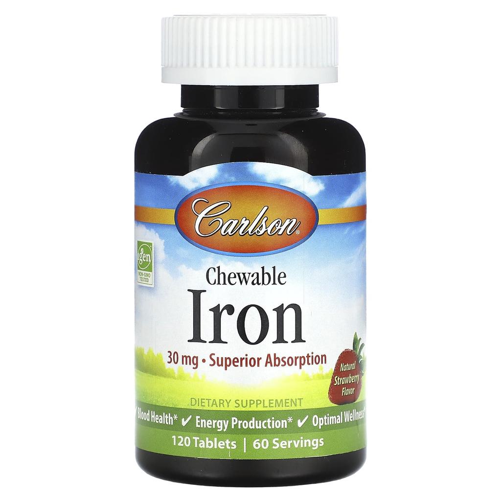 Chewable Iron, Natural Strawberry Flavor, 120 Tablets (15Mg per Tablet)