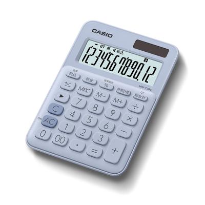Casio Цветной калькулятор бледно-голубой 12-значный Mini Just Type MW-C20C-LB-N