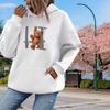 Womens Cute Little Bear Print Loose Hoodie Tops Blouse Sweatshirt Casual Long Sleeve Pullover Tops