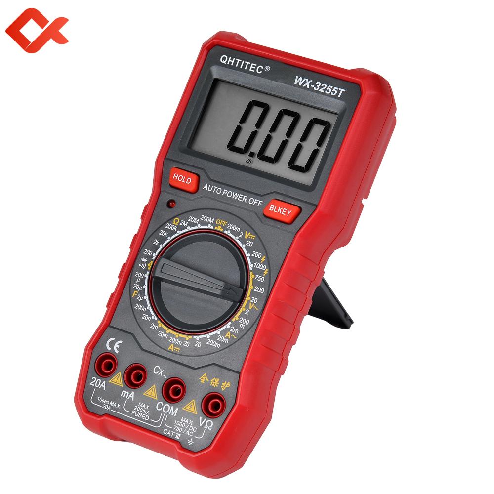Профессиональный цифровой мультиметр-тестер с подсветкой Амперметр переменного/постоянного тока Вольтметр 3 в 1 Электрические инструменты Конденсатор Омметр Wx3255t