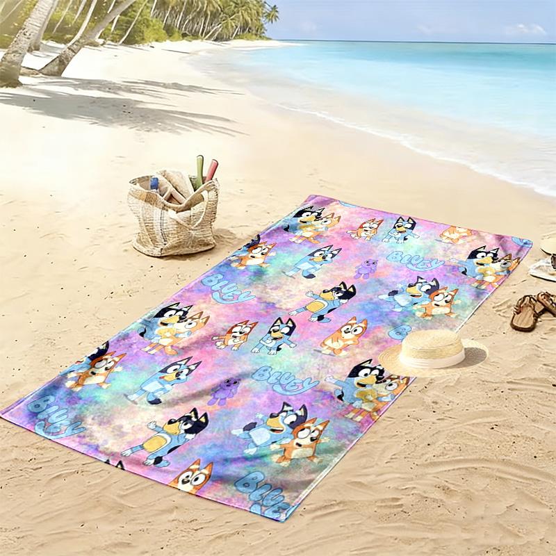 Bluey Print Beach Towel, Large Soft Quick Dry Towel for Beach Camping Swimming