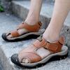 Мужские сандалии Кожаные мужские пляжные римские сандалии Мужская повседневная обувь Шлепанцы Мужская спортивная пляжная обувь