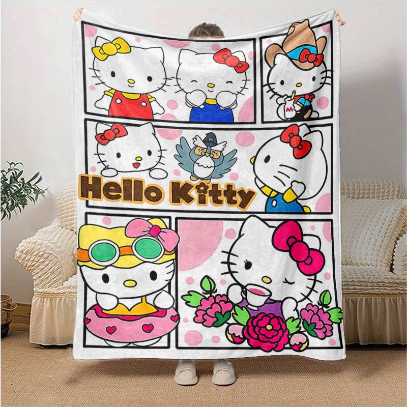 1pc Hello Kitty Collection Blanket, Soft Throw Blanket, Perfect for Couch or Travel Use, Living Room, Travel, Camping, Car Blankets, Beach, Office Nap