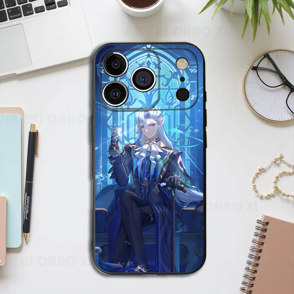 Game N-Neuvillette Silicone Phone Case For IPhone 17 16 15 14 13 12 11 X XS Plus Pro Max Shockproof Soft Cover