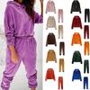 Velvet Material Women 2 Piece Set Casual Sport Outfits Tracksuit Hoodies Sweatshirt+Pants Spring Sportswear Running Sets