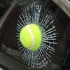 Funny 3D Tennis Football Hit Ball Basketball Crack Window Car Sticker Decoration