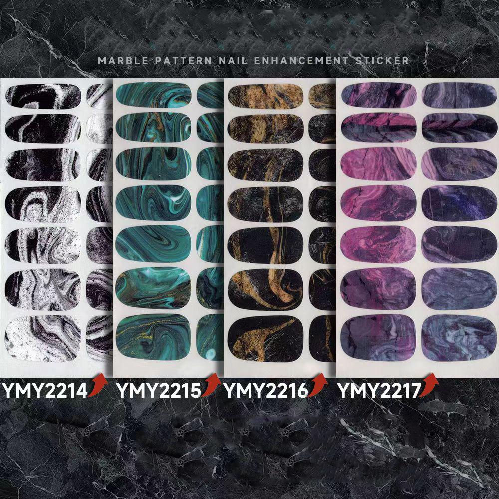 4 New Nail Accessories Marble Smudged Star Paper Mesh Red Nail with Laser Nail Stickers