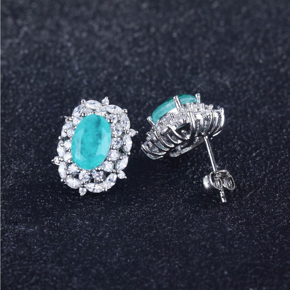 Women Jewelry Set Princess Diana Style Paraiaba Necklace Pendant Earrings Rings for Party Wedding