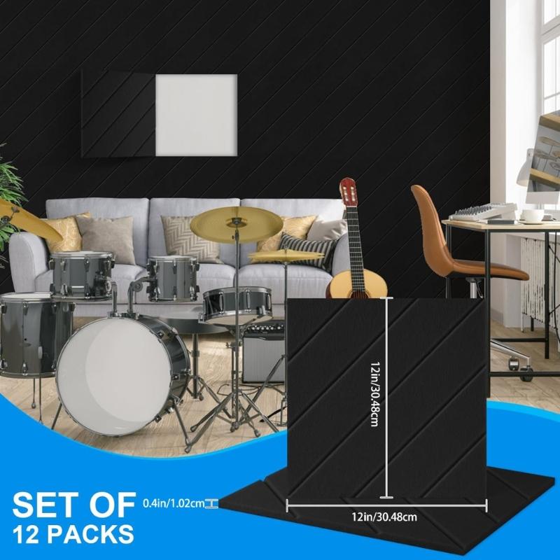 12шт акустическая пенопластовая настенная плитка звукоизоляционная пенопластовая панель акустическая обработка настенная плитка для тихих учебных помещений и библиотеки