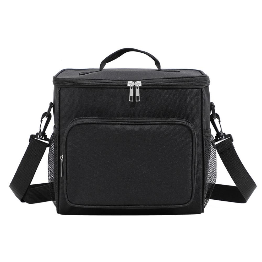 Solid Color Insulated Lunch Bag Large Capacity Food Warm Thermal Bag Tote Square Bag Travel