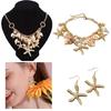Mermaids Costume Jewelry Set Starfishes Seashells Conch Bracelet Necklace Shell Earrings Beach Jewelry Set for Women