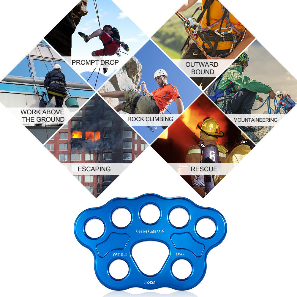 Lixada На открытом воздухе 8 отверстий такелажная пластина 45КН спасательное альпинистское оборудование Мулти анкер