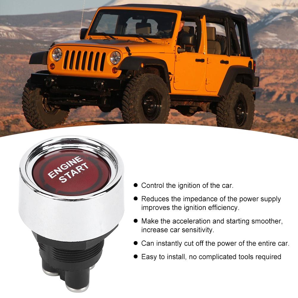LED Engine Start Ignition Starter Engine Start Stop Button for RVs Racing Car