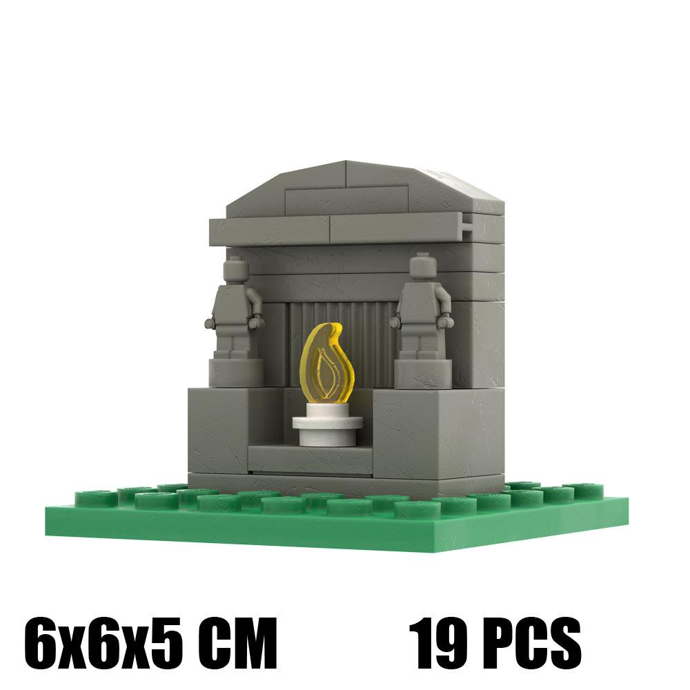 Hell's Gate Мелкие Частицы Строительный Блок Сцена Забор Пейзаж Хэллоуин Дом с Привидениями Модульный Орнамент