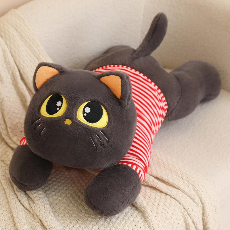 70 см Милая Белая/Черная/Желтая Плюшевая Игрушка-Кукла Кошка Обнимающая Подушка Подушка Ins Большие Глаза Плюшевая Игрушка-Кукла Кошка для Мальчика Девочки Подарок на День Рождения
