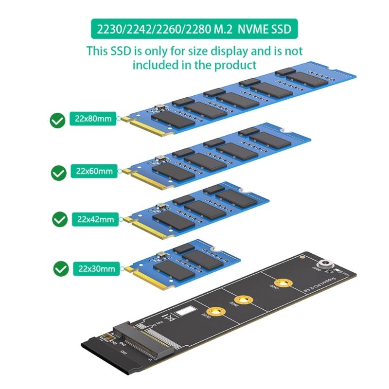 Быстроскоростной удлинитель M.2 SSD 20 см для NVMe SATA SSD с регулируемой ориентацией выходного разъема на материнской плате