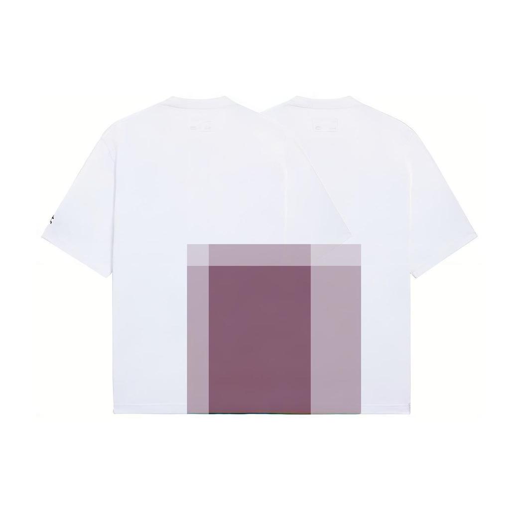 Li-Ning Вышитый узор, однотонная круглая горловина, повседневная футболка, мужские топы, белый цвет AHSS323-1