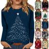 Long Sleeve Shirts For Women Cute Print Graphic Tees Blouses Casual Plus Size Basic Tops Pullover Christmas