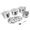 4PCS Soup Pot Set Stainless Steel Multipurpose Sauce Pot Kitchen Cookware with 8 Lids for Cooking Steaming Stir Frying