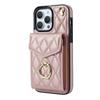 For iPhone 15 Pro Max RFID Blocking Shockproof Case Multiple Card Slots Ring Kickstand PU Leather+TPU Phone Cover