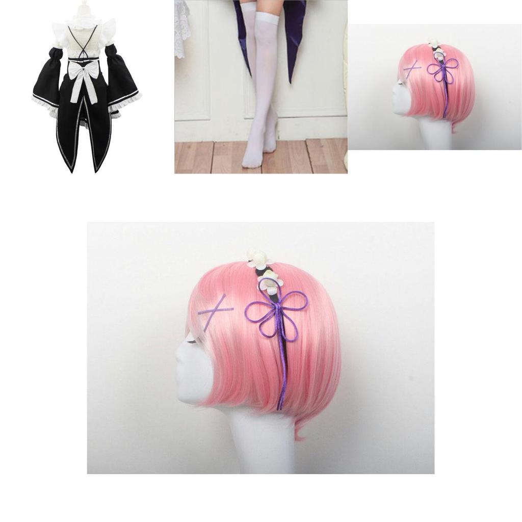 Потрясающий косплей горничной и головной убор по мотивам аниме Re: Жизнь с нуля в другом мире, близнецы Рэм/Рэм, вневременной дизайн