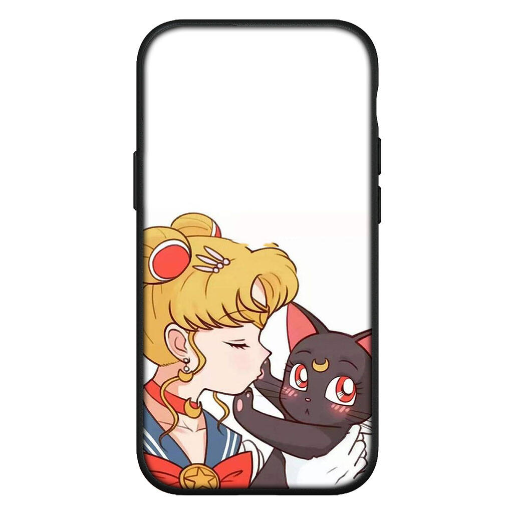 Чехол для iPhone 17 16 15 Xiaomi Poco Redmi Note 14 13 12 11 Pro Max 9 16e Samsung Galaxy S25 S24 S23 OPPO Huawei Sailor Cartoon Moon Чехол для телефона