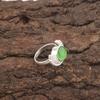 Round Green Cat's Eye Gemstone Statement Mother Gift Boho Ring Sterling Silver RR-48-40