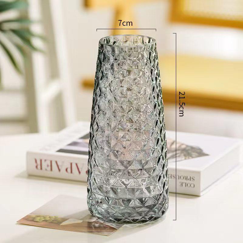 Скандинавская Роскошная Хрустальная Белая Стеклянная Ваза с Деревянной Подставкой для Живых Цветов - Декор для Гостиной