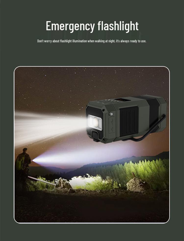 Portable Solar Lantern & Bluetooth Speaker with Hand-Crank Generator for Emergency Preparedness