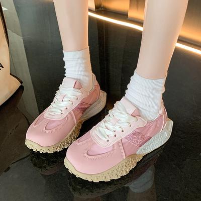 Женская обувь 2025 новая зимняя платформа кроссовки папины женские кожаные повседневные спортивные туфли кампус внешняя торговля