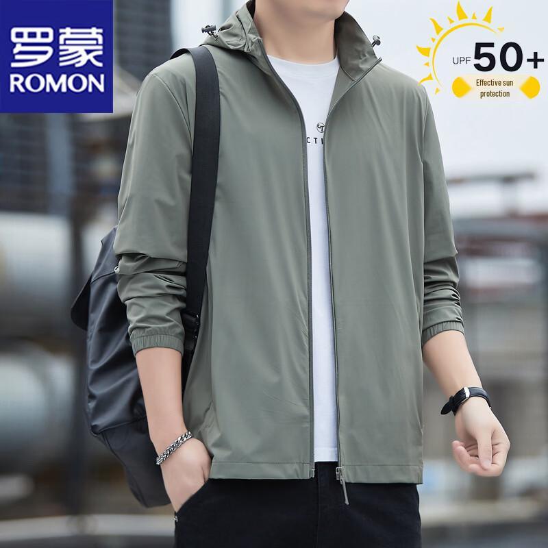ROMON Мужская летняя куртка с капюшоном, защита от солнца UPF50+, из ледяного шелка