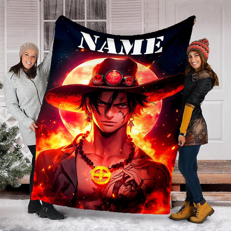 Personalized Custom Name Blanket - One Piece Print Design,Blanket for Sofa,Bed,Travel,Camping - Soft and Warm, Great Gift