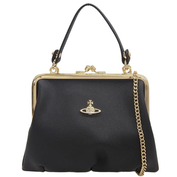 Сумка Наплечная сумка 2-в-1 Crossbody Кожаная застежка Черный Золотой Сумка-кошелек GRANNY FRAME 4B010007WS000BN402 VIVIENNE WESTWOOD [Vivienne Westwood] Женская [Предмет]