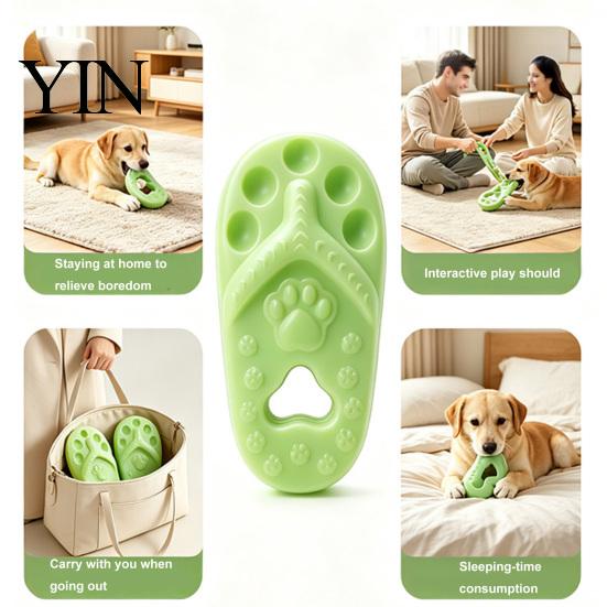 Bite Resistant Dog Toy for Aggressive Chewers Slipper Chew Toy, Puppy Teething Thong Sandal Shape, Interactive Safe EVA Material Fetch Small to Large