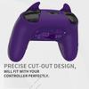 PlayVital Cute Demon Silicone Grip Cover for Nintendo Switch Pro Controller Joystick Cap and Sticker Seal Included [Purple]