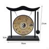 Brass Feng Shui Desktop Gong with Stand Asian Bells for Home Decoration Chinese Signs