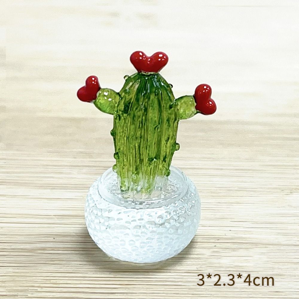 Прозрачный мясистый кактус бонсай декор мультяшный имитация кактуса настольный орнамент